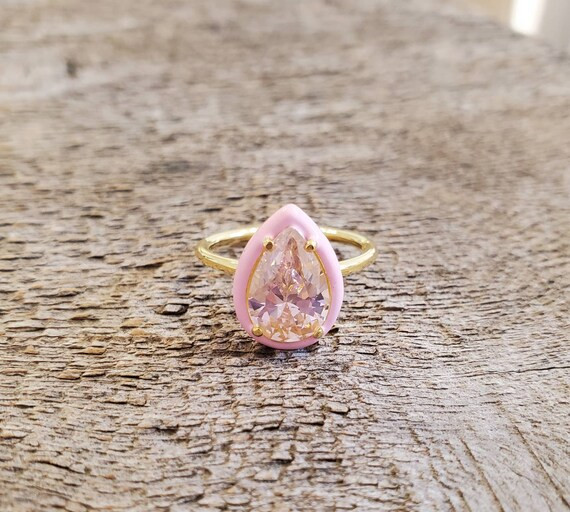 Pink Drop Ring | Etsy (US)