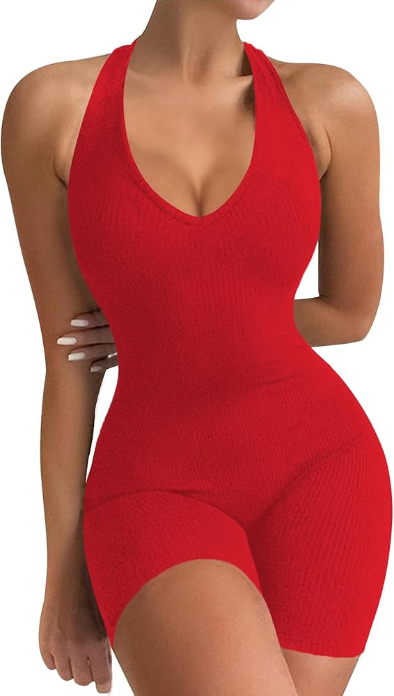 VUTRU Womens Sexy One Piece Tank Top Sleeveless Backless Bodycon Shorts Jumpsuits Bodysuit Catsui... | Amazon (US)