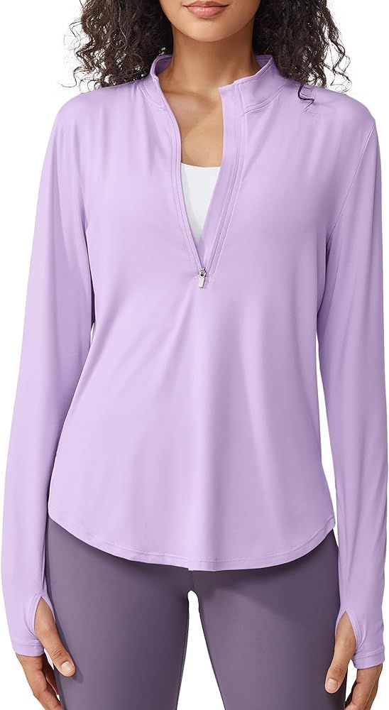 G4Free Womens UPF 50+ Sun Shirts Lightweight Golf Shirts Quick Dry Half Zip Workout Tops Running ... | Amazon (US)