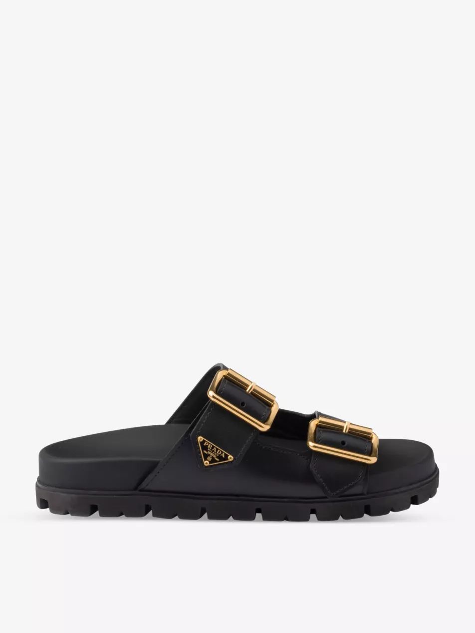 Brand-tab leather sandals | Selfridges