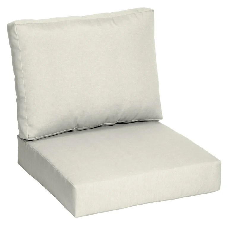 Better Homes & Gardens 42" x 24" Cream Outdoor 2-Piece Deep Seat Cushion - Walmart.com | Walmart (US)