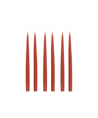 Set of 6 Danish Taper Candles, Burnt Orange | Rebecca Udall UK
