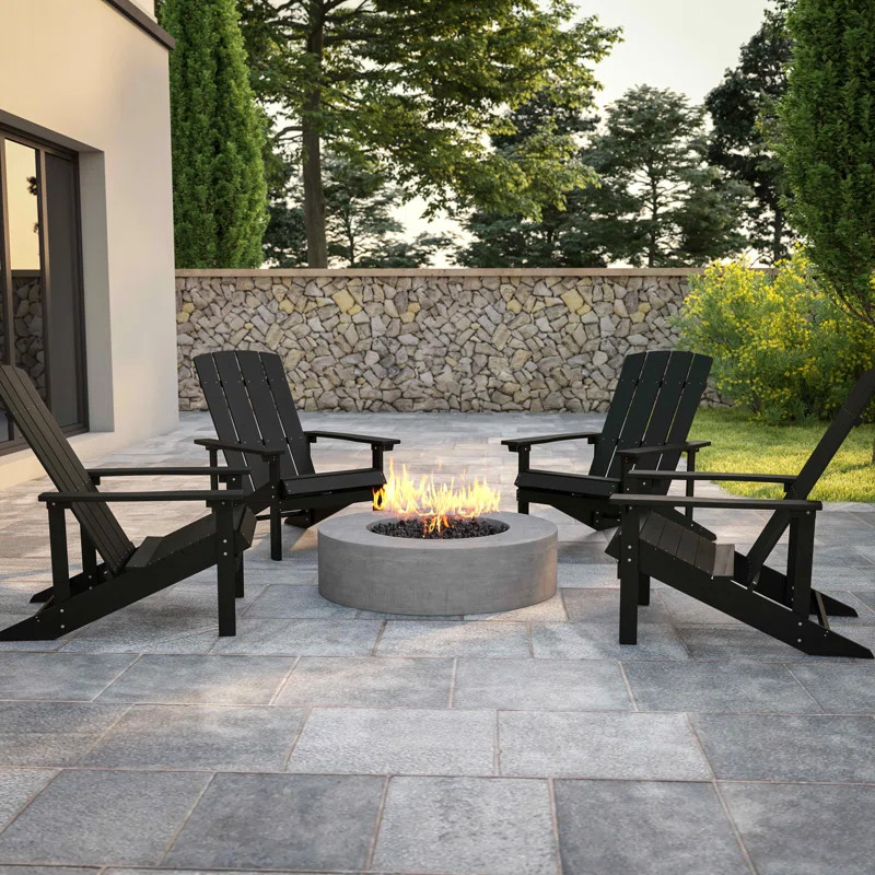 Balasi Outdoor All-Weather Poly Resin Wood Adirondack Chairs (Set of 4) | Wayfair North America