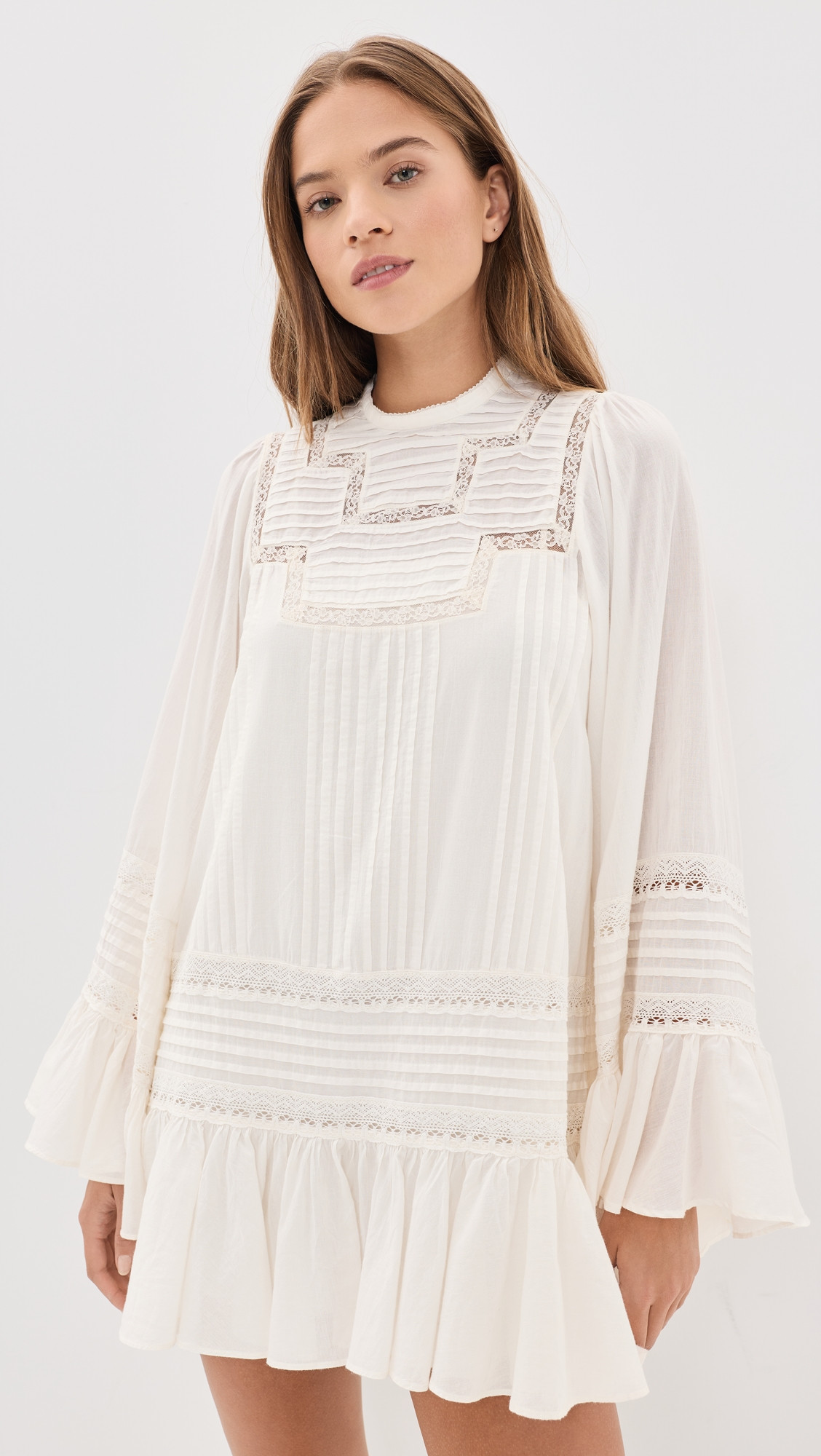 Free People Better Horizons Mini Dress Toasted Eggnog XL | Shopbop