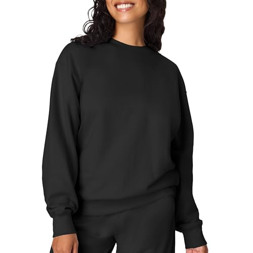 Hanes Originals Women's Fleece Sweatshirt, Midweight Sweatshirt for Women, Placed Flowers | Amazon (US)