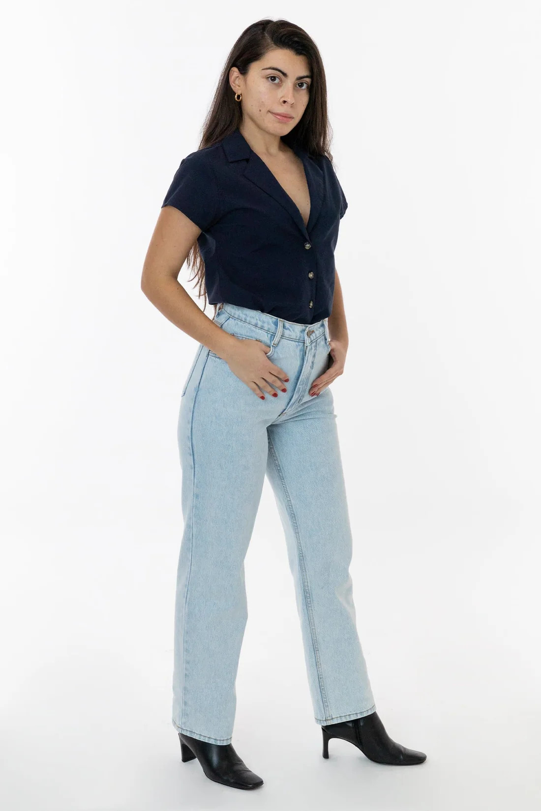 Straight Leg High Waisted Jean | Los Angeles Apparel