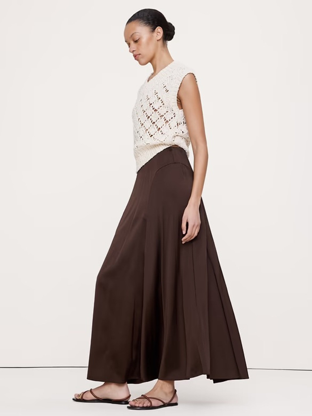 NWT Banana Republic Espresso Brown Stretch Satin Maxi Skirt - XXL 817875 \ud83c\udf05\u0034\ufe0f... | Poshmark