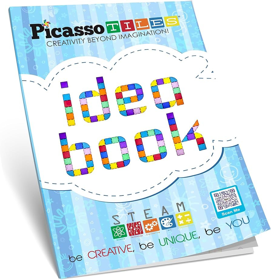 PicassoTiles Magnetic Tile Building Idea Book 230 Pages Illustrated Design Guide with 300 Creativ... | Amazon (US)
