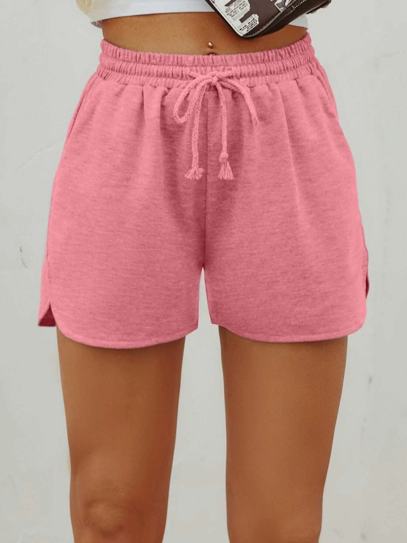 Solid Drawstring Waist Dolphin Shorts | SHEIN