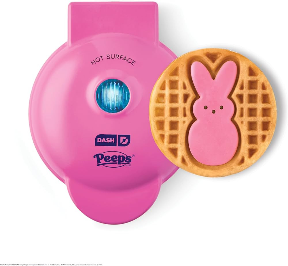 PEEPS x Dash Bunny Mini Waffle Maker for Individual Waffles, Hash Browns, Keto Chaffles with Easy... | Amazon (US)
