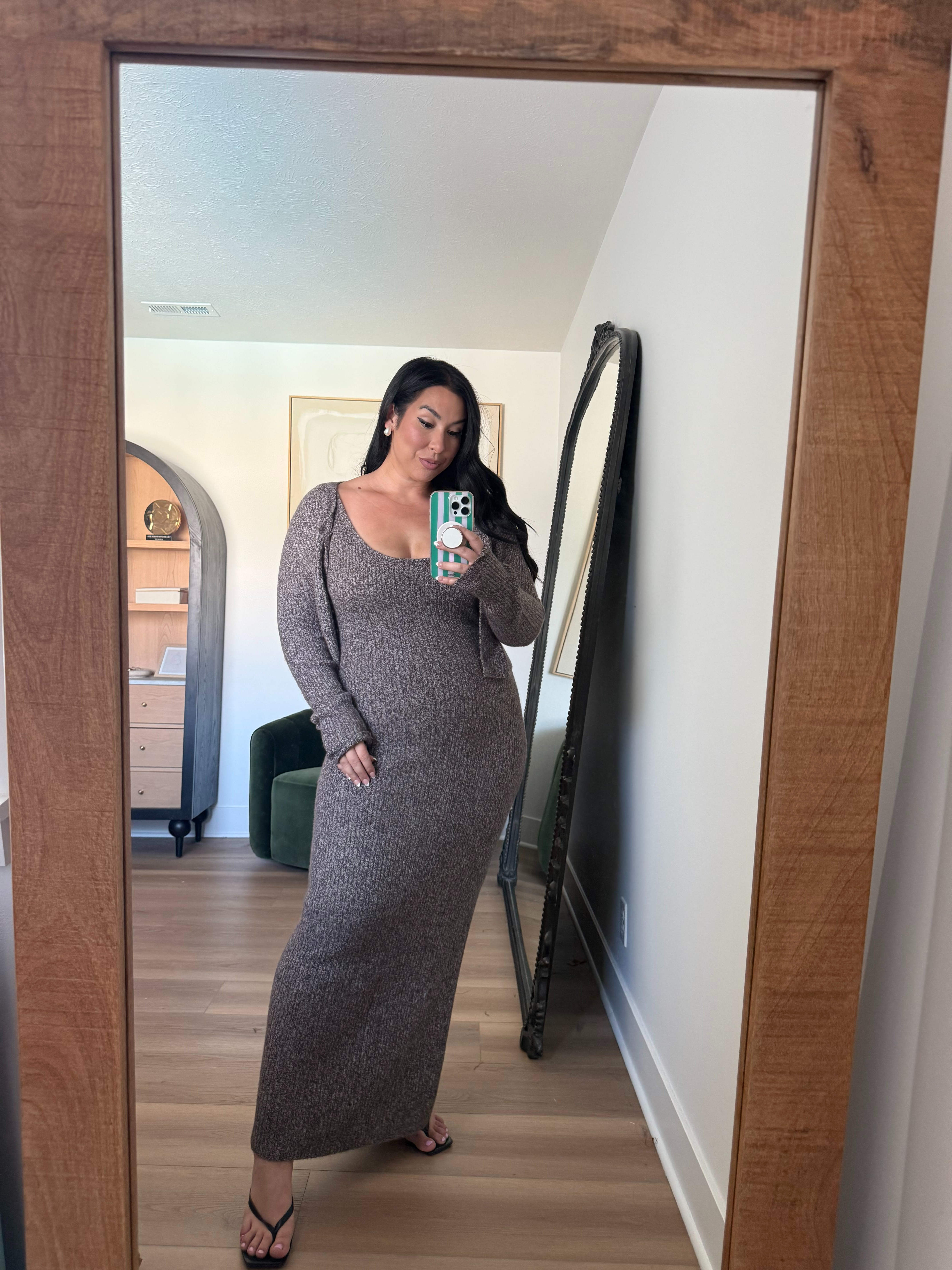 There's two different prints in this dress and I love this one! Also has a matching cardigan! Wearing a large! Midsize fashion, midsize, abercrombie, abercrombie sweater dress, fall style, fall dress

#LTKSeasonal #LTKMidsize