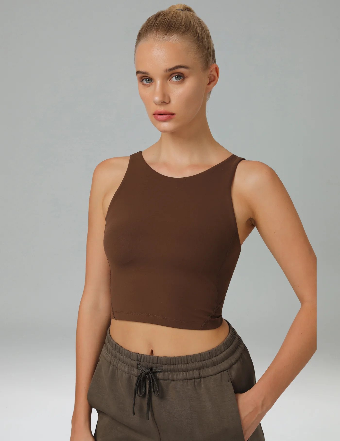 Dreamlux High Neck U-Back Workout Tank Top w/ Removable Padded Cups | Colorfulkoala