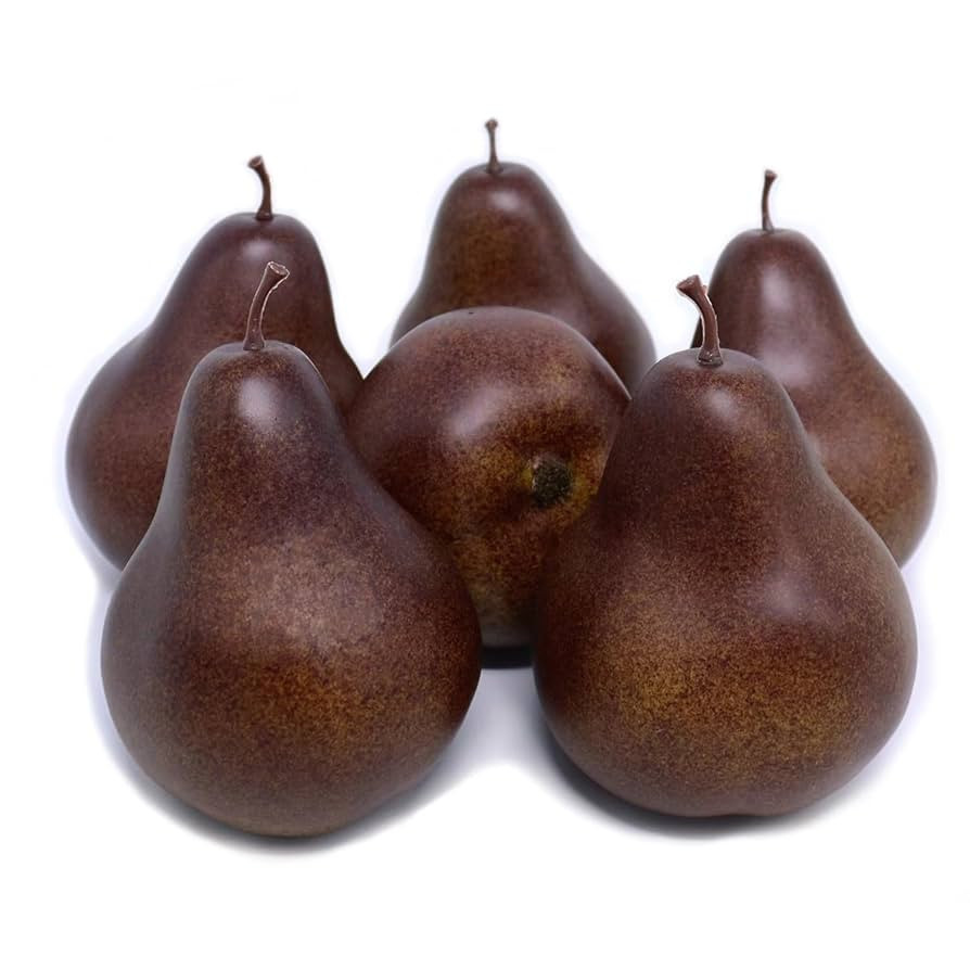 6pcs Fake Pears Artificial Fruits Vivid Brown Pears for Home Fruit Shop Supermarket Desk Office R... | Amazon (US)