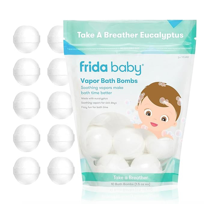 Frida Baby Natural Vapor Bath Bombs for Toddlers & Kids, Eucalyptus Essential Oil Bath Bombs for ... | Amazon (US)