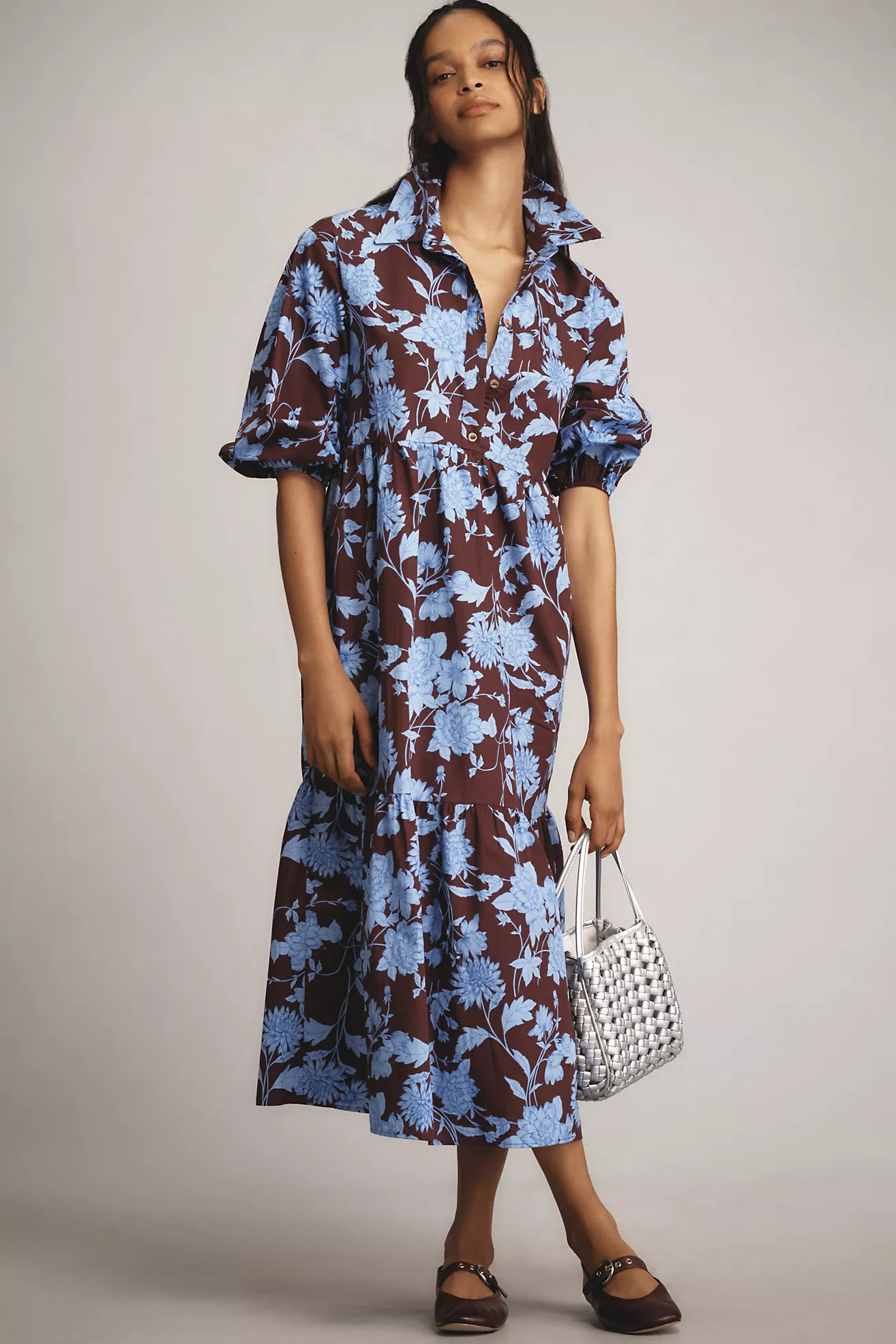 The Bettina Tiered Shirt Dress by Maeve | Anthropologie (US)