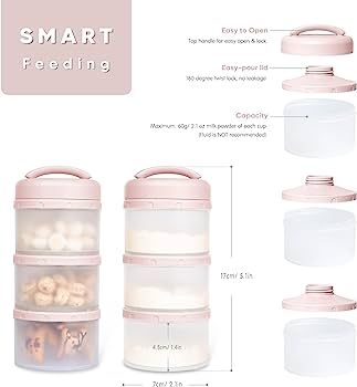 Termichy Milk Powder Formula Dispenser (Light Pink) | Amazon (US)