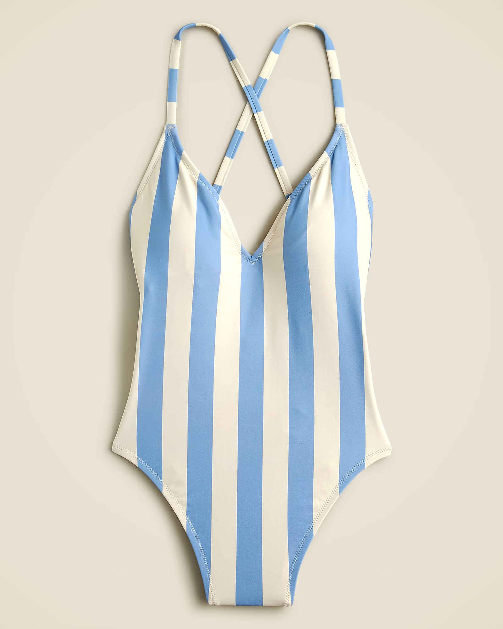 Cross-back one-piece swimsuit in Fairfax stripe | J. Crew US