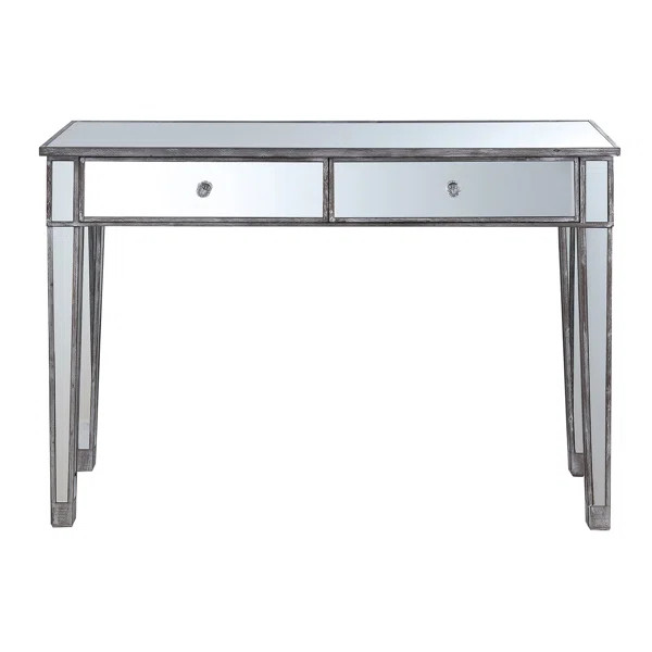 Wiscasset Mirrored 2 Drawer Desk | Wayfair North America