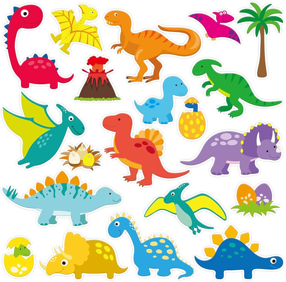 20 PCS Dinosaur Thick Gel Clings Dinosaurs Window Gel Clings Decals Stickers for Kids Toddlers and A | Amazon (US)