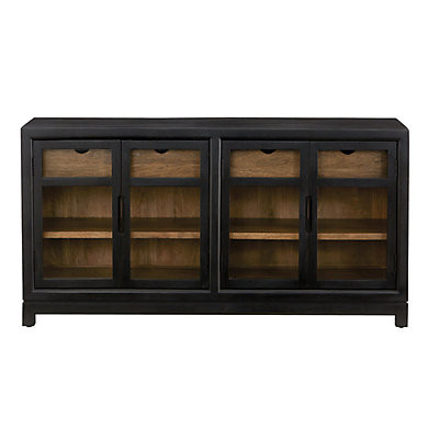 Lavella Sideboard with Glass Doors & Honey Stain Interior Storage | Ballard Designs, Inc.