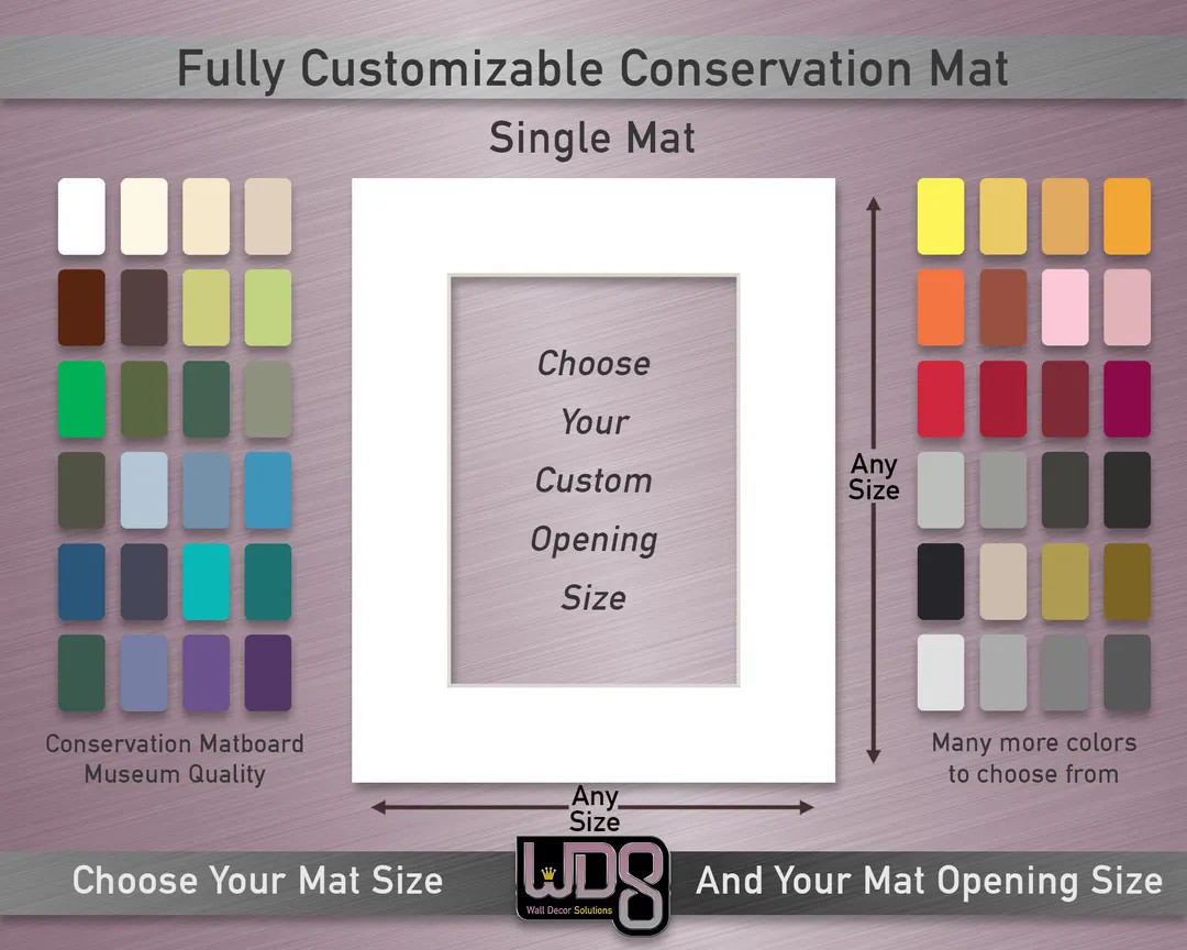 Fully Customizable Conservation Single Mat Your Choice of Mat Color, Mat Size and Mat Opening Siz... | Etsy (US)