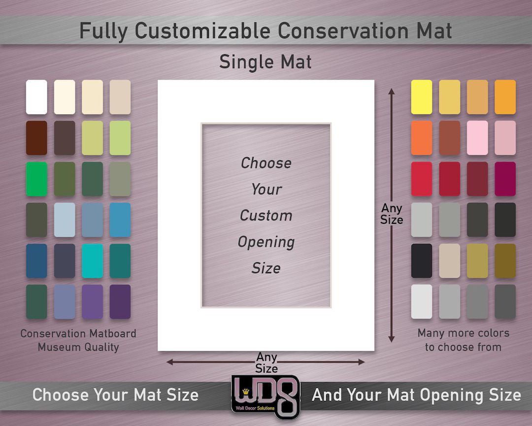 Fully Customizable Conservation Single Mat Your Choice of Mat Color, Mat Size and Mat Opening Siz... | Etsy (US)