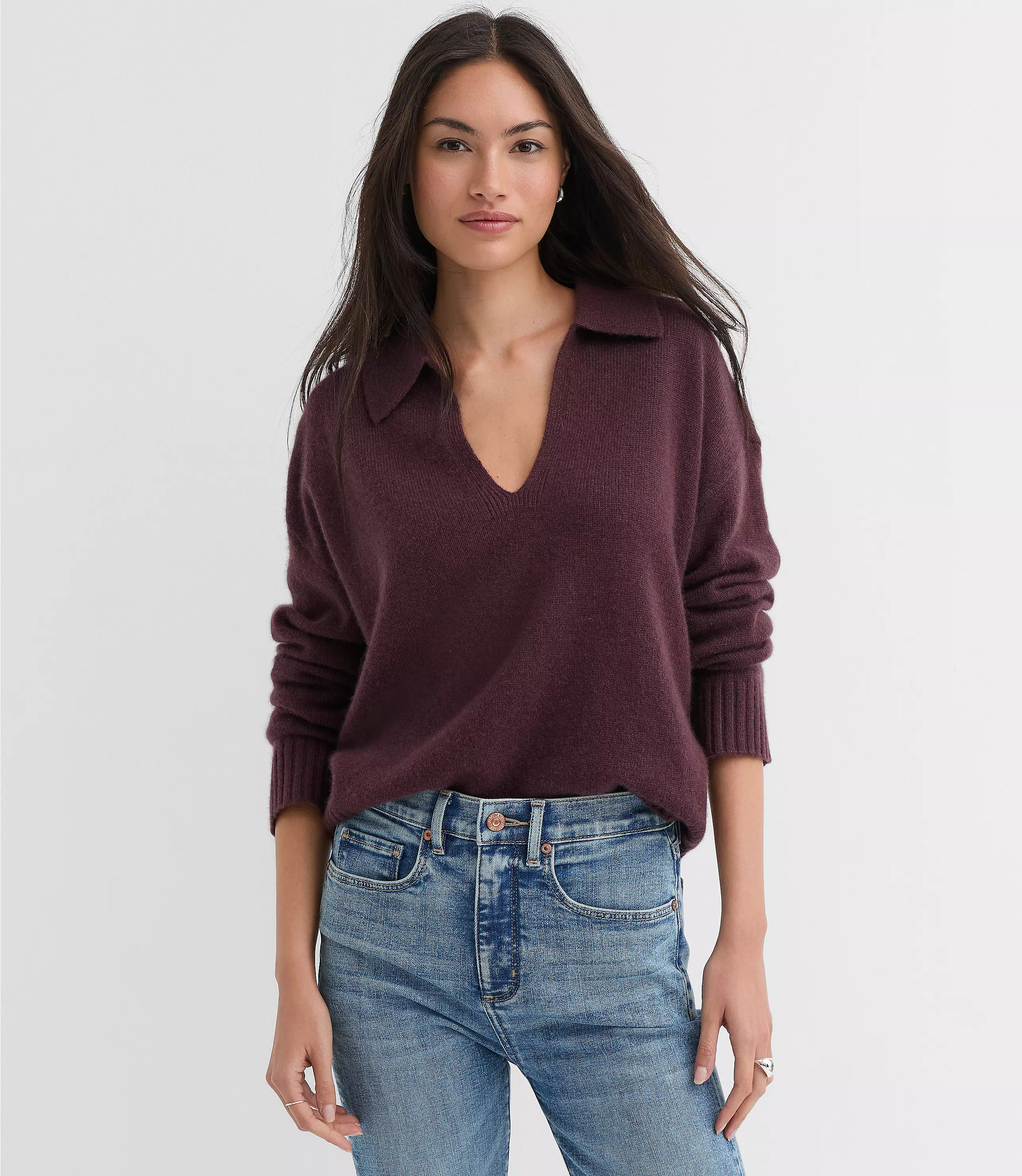 Collared Cashmere Sweater | LOFT