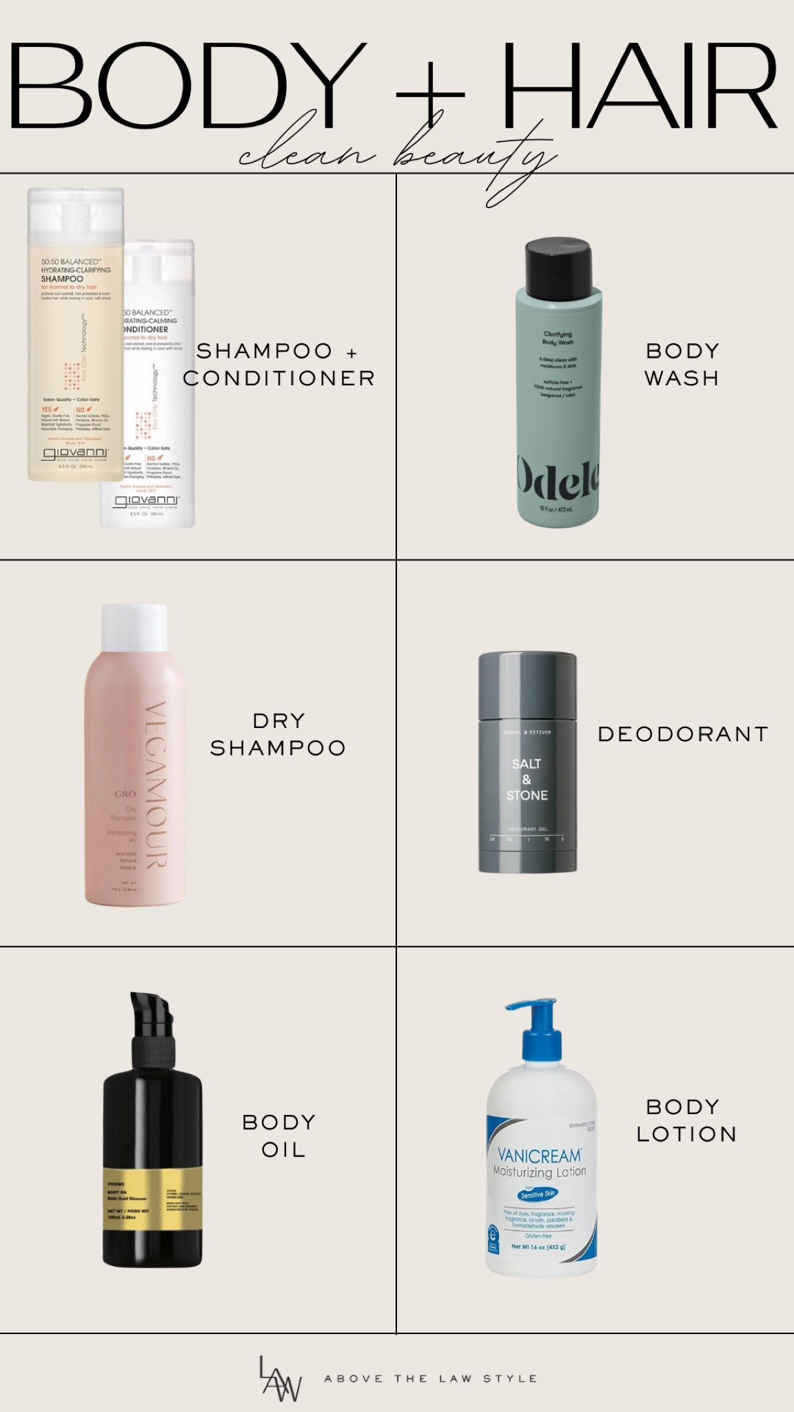 Clean Body + Hair Care (unable to link body oil - brand is Vooqo)

#LTKFindsUnder100 #LTKFindsUnder50 #LTKBeauty