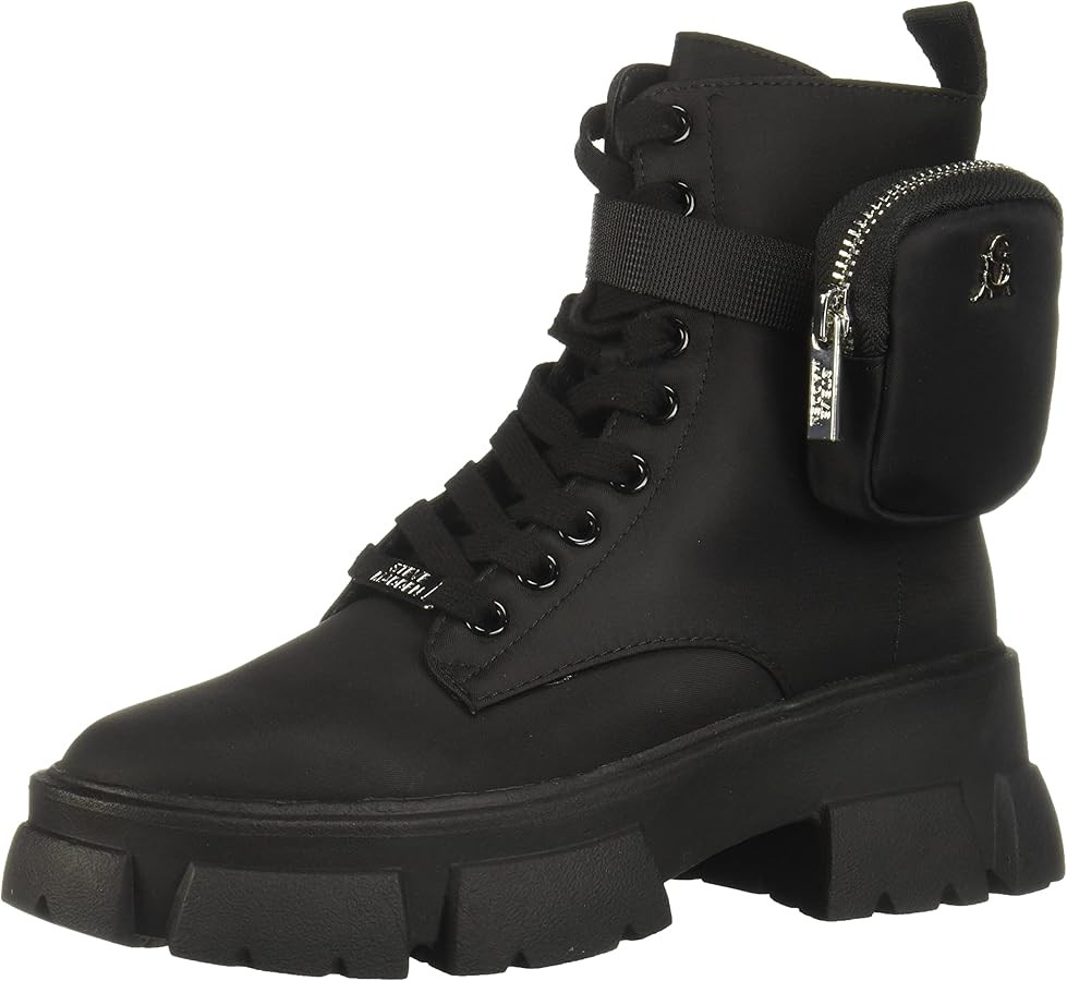 Steve Madden Womens Tanker P Ankle Combat & Lace-up Boots Black 6 Medium (B,M) | Amazon (US)