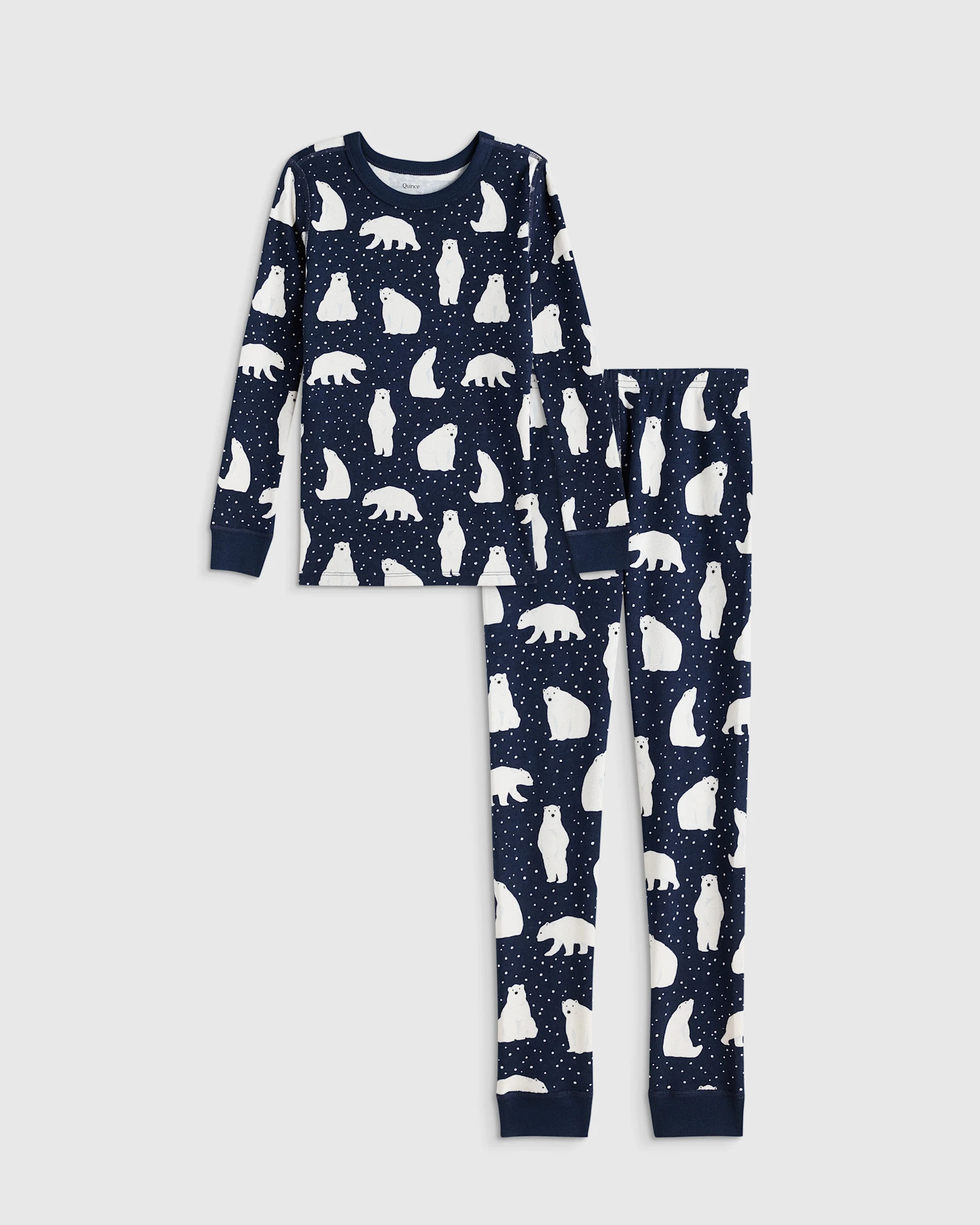 Quince | Long Sleeve and Pants Pajama Set in Cats, Size 12, Organic Cotton | Quince