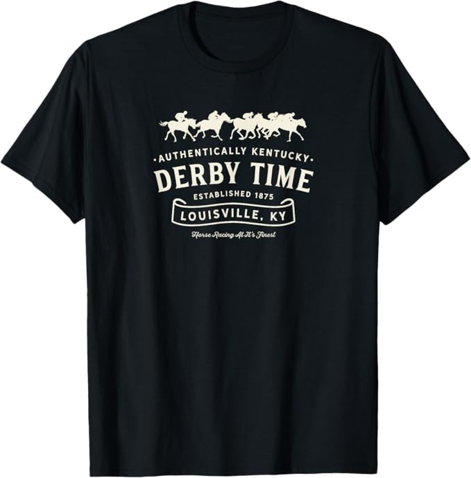 Vintage, Derby Time, Louisville, Kentucky, Horse Racing T-Shirt Small | Amazon (US)