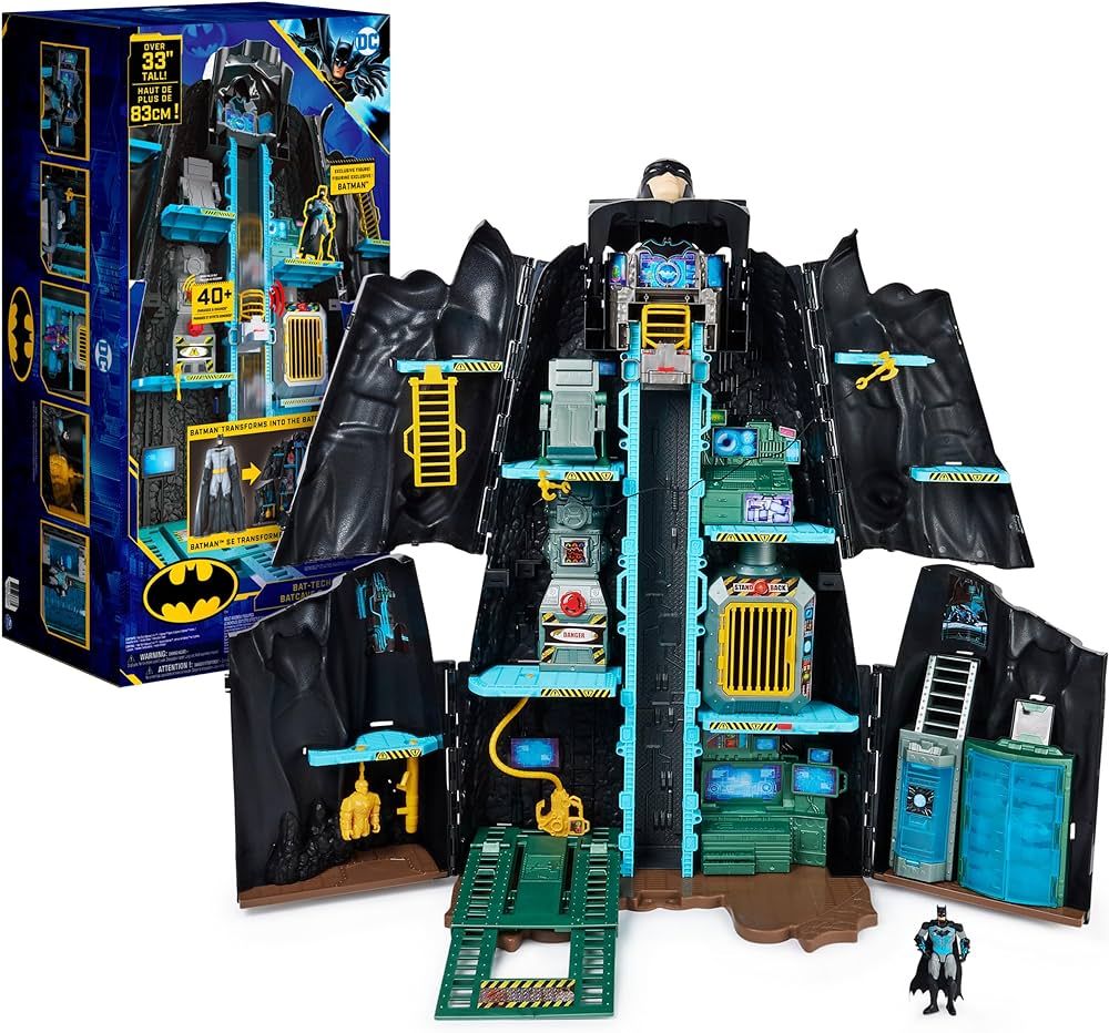 DC Comics Batman, Bat-Tech Batcave, Giant Transforming Playset with Exclusive 4” Batman Figure ... | Amazon (US)