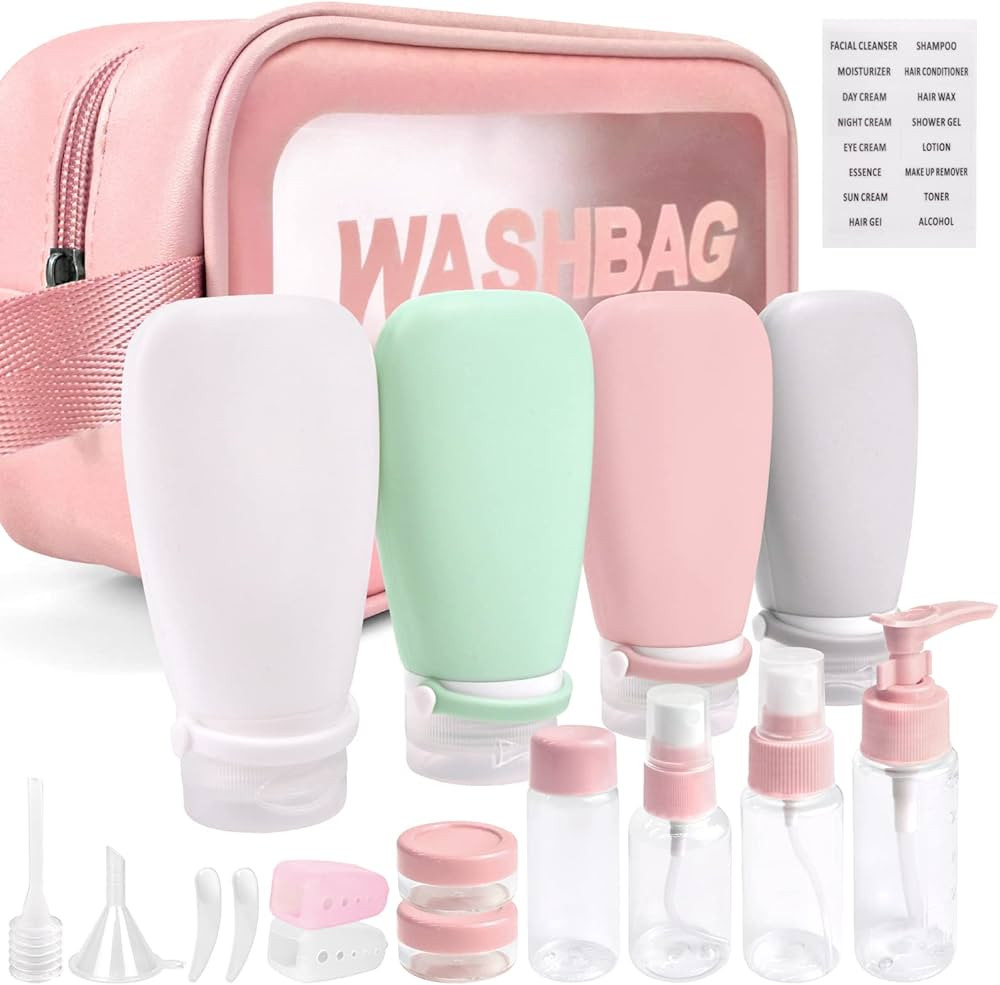 Noideeer 18 Pcs Travel Bottles for Toiletries Gym TSA Approved, Leak Proof with Bandage Silicone ... | Amazon (US)