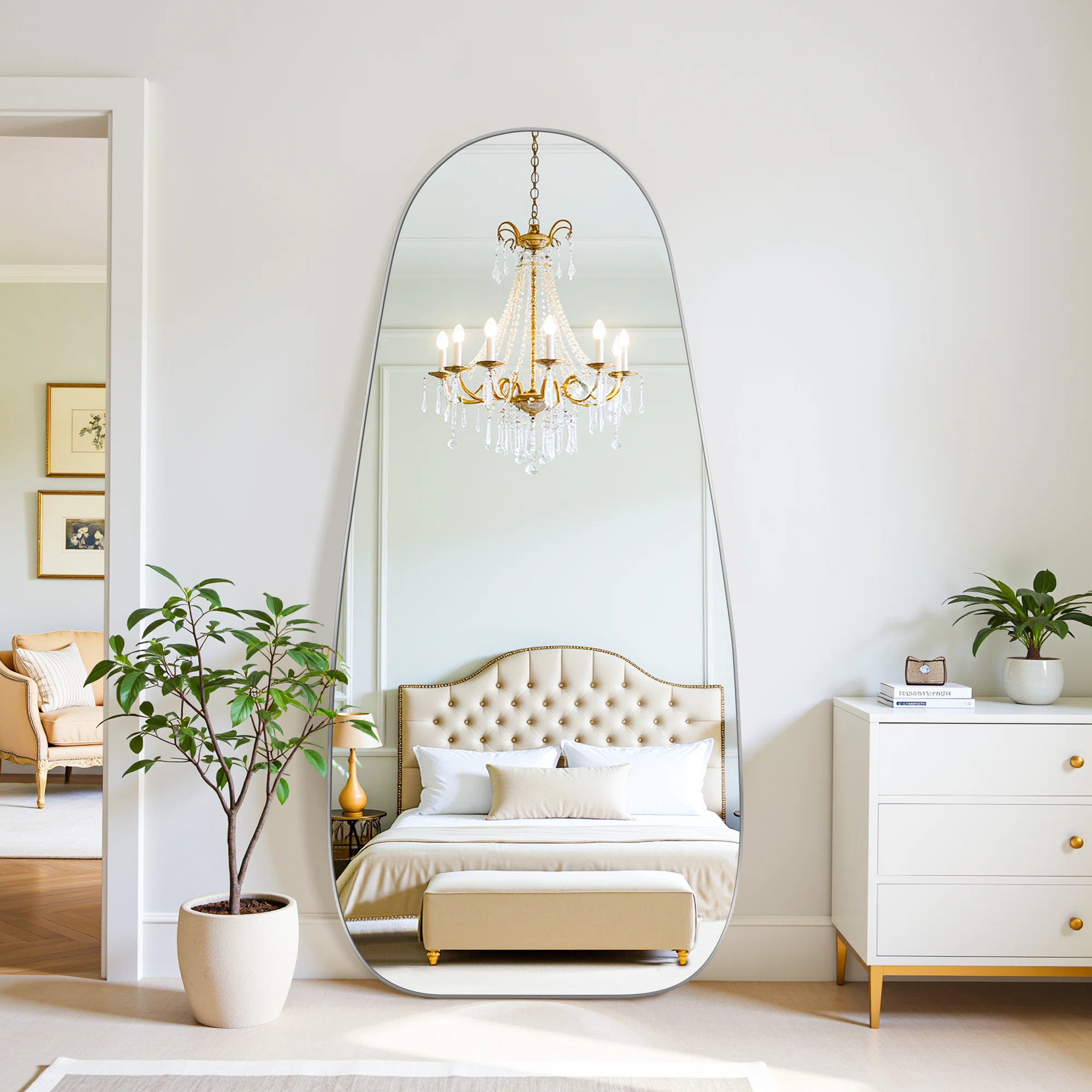 Large Framed Waterdrop Floor Mirror | Wayfair North America