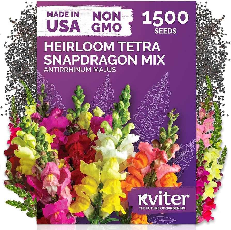 KVITER 1,500 Tetra Mix Snapdragon seeds (Antirrhinum Majus) – Heirloom & Organic Tall Snap Drag... | Amazon (US)