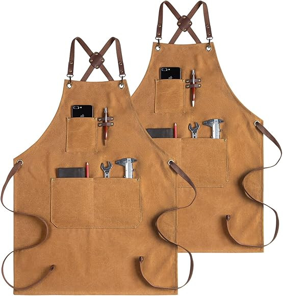 CONTAIL Chef Apron for Men Women,Canvas Aprons with Pockets-Cross Back Kitchen Apron for Cooking ... | Amazon (CA)