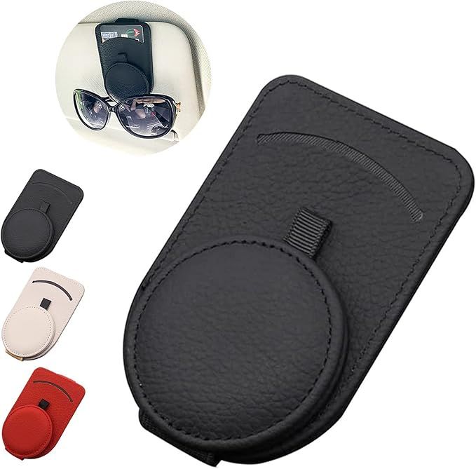 CIKOUCIN Sunglass Holder for Car Visor,Magnet Adsorption Sunglasses Holder for car,Leather Car Su... | Amazon (US)