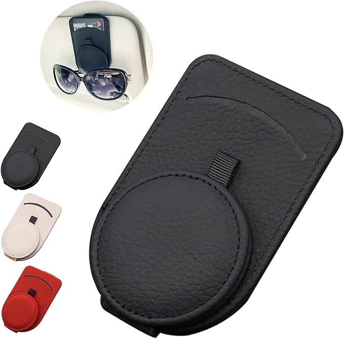 CIKOUCIN Sunglass Holder for Car Visor,Magnet Adsorption Sunglasses Holder for car,Leather Car Su... | Amazon (US)