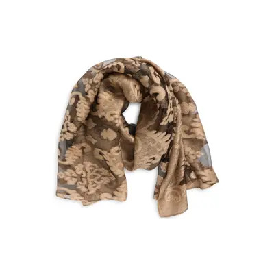 Tasha Floral Print Scarf in Black-Gold at Nordstrom | Nordstrom
