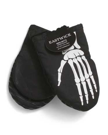 Set Of 2 Skeleton Hands Printed Silicone Mini Mitts | TJ Maxx