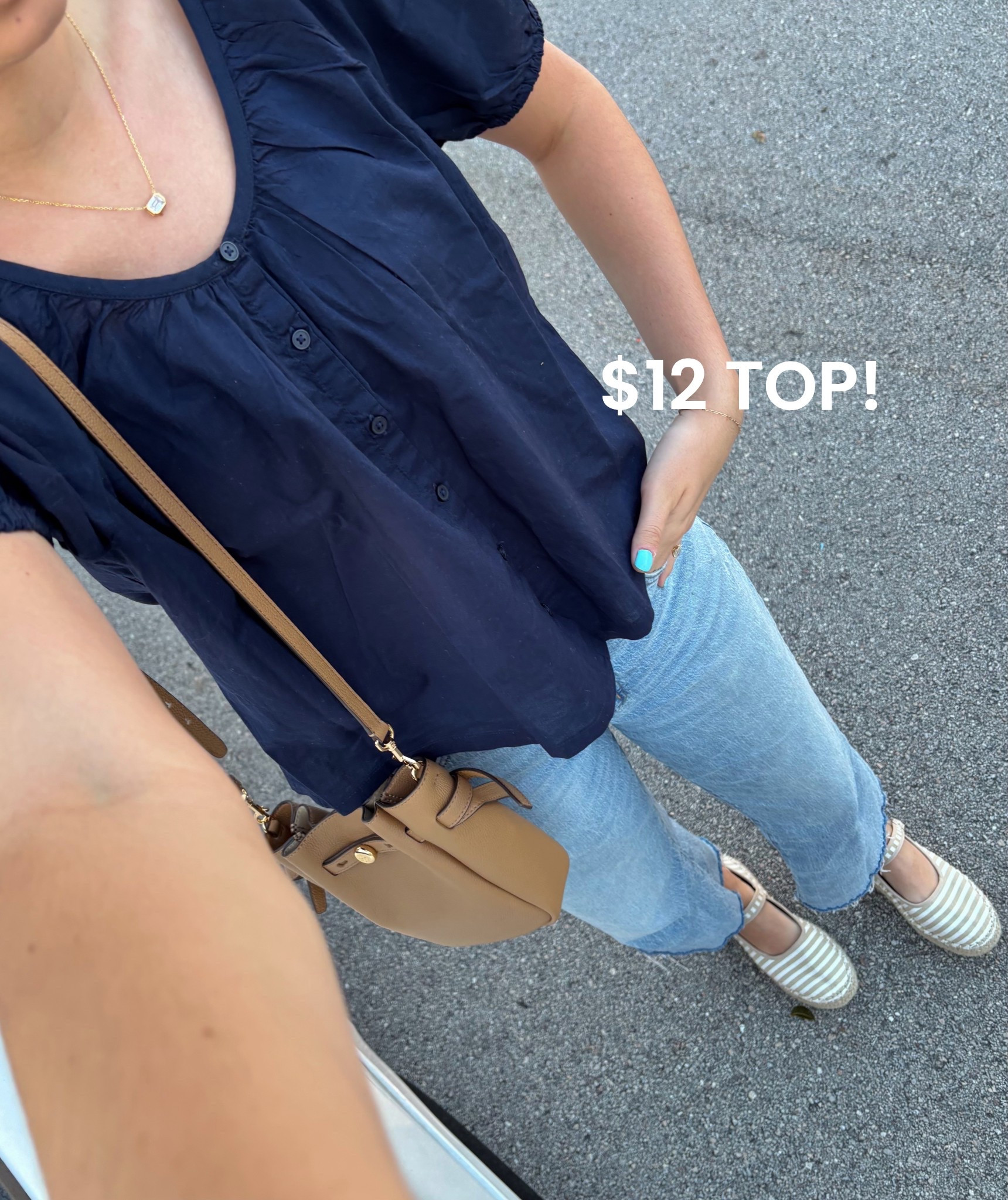 $12 top at Old Navy right now!! ￼

#LTKSaleAlert #LTKdayinmylife #LTKootd