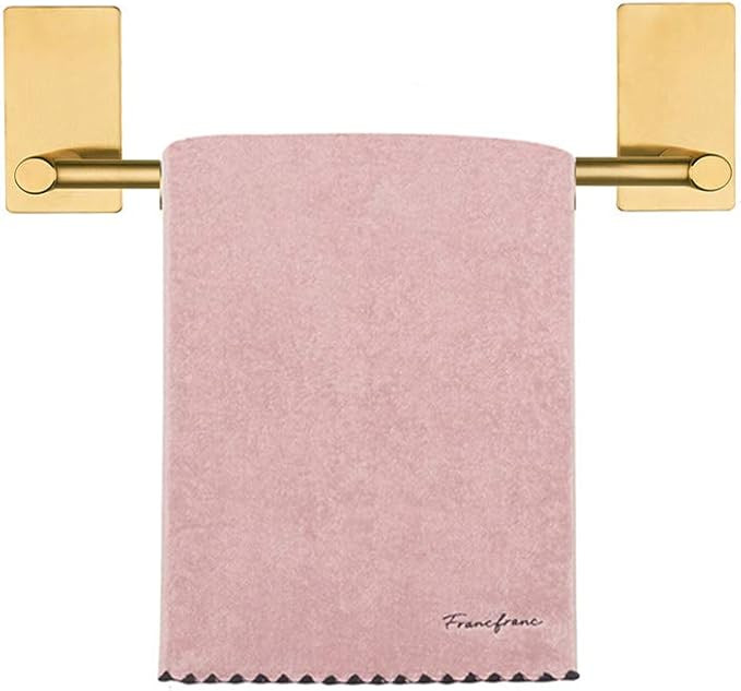 NearMoon Self Adhesive Bathroom Towel Bar- Stainless Steel Bath Wall Shelf Rack Hanging Towel Sti... | Amazon (US)
