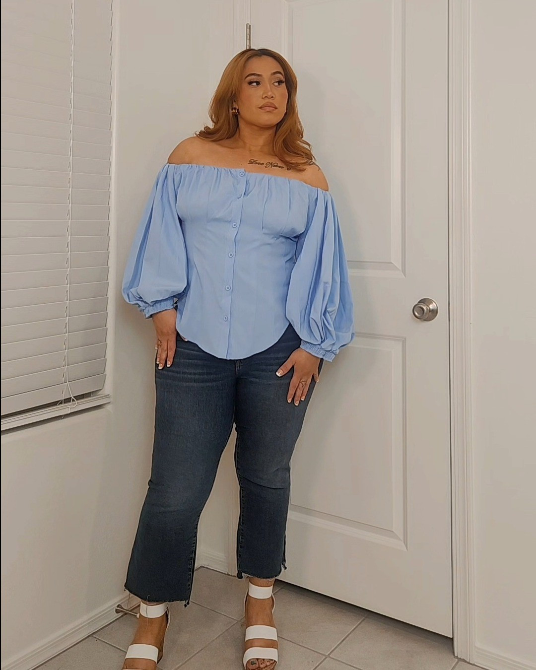 Shein Elenzga Off-Shoulder Puff Sleeve Cinched Waist Shirt

#LTKFindsUnder50 #LTKMidsize #LTKStyleTip