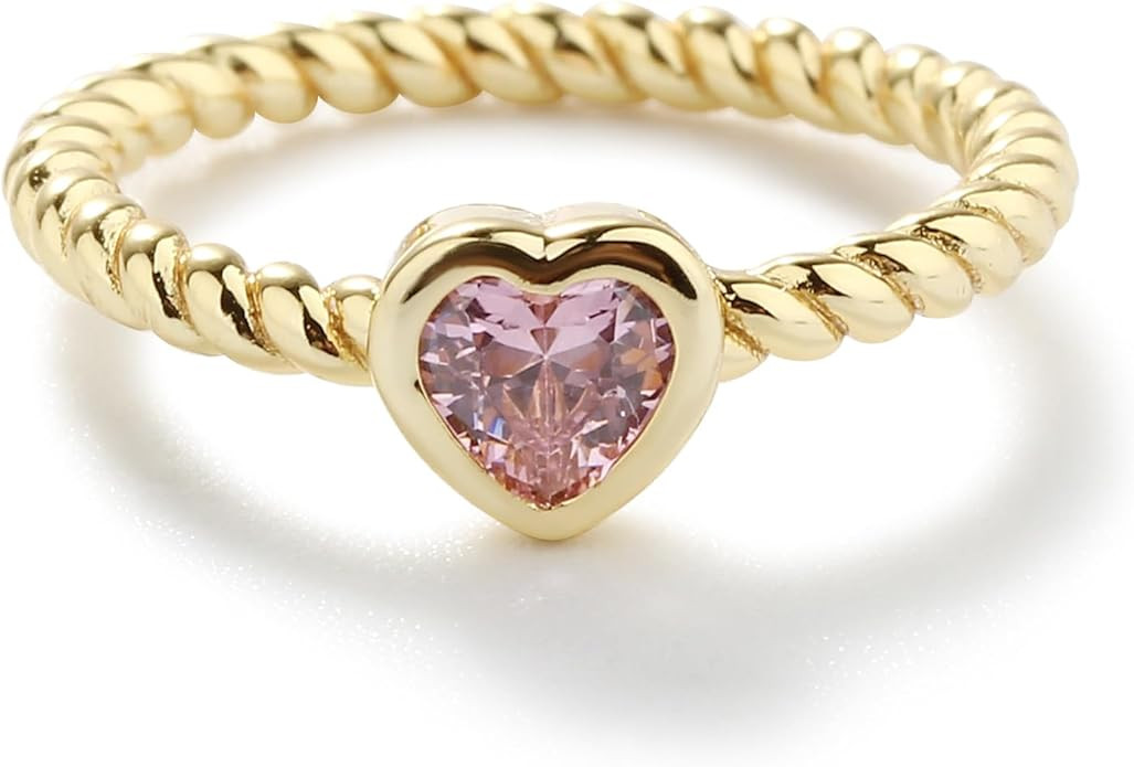 Precious Pieces Sterling Silver Twisted Rope Band Baby Ring with Heart for Babies, Infants, Toddl... | Amazon (US)