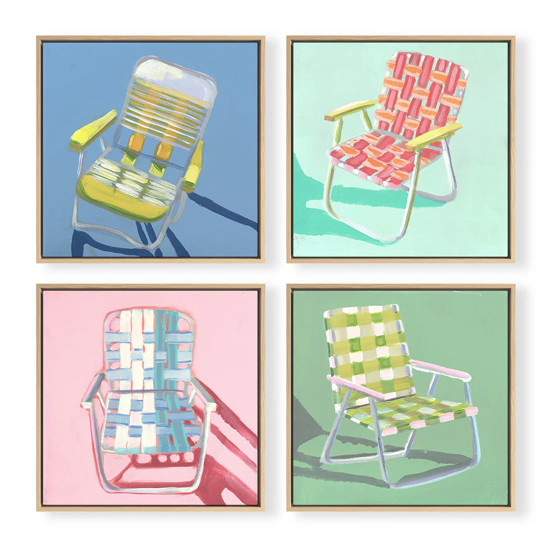 Kentucky Fried Sittin' Set of 4 by Jenny Westenhofer High Quality Art Prints | Urban Garden Prints