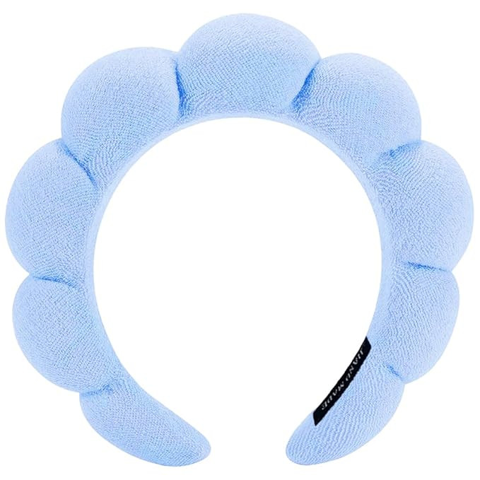 Spa Headbands for Washing Face or Makeup, Sponge Bubble Skincare Headbands, Puffy Terry Cloth Hai... | Amazon (US)