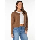 Celebrity Pink Women's Pointelle Crew Neck Cardigan Sweater, Sizes XS-XXXL | Walmart (US)