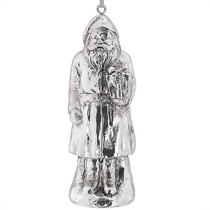 Silver Santa Christmas Ornament, Vintage Victorian Holiday Décor, St Nicholas Hanging Tree Decor... | Amazon (US)