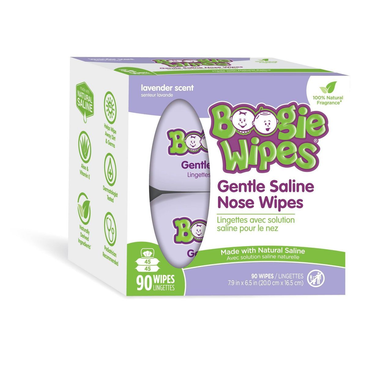 Boogie Wipes Lavender Saline Nose Wipes - 90ct | Target