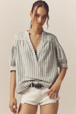 The Darcey Popover Swing Top: Linen Cotton Edition | Anthropologie (US)